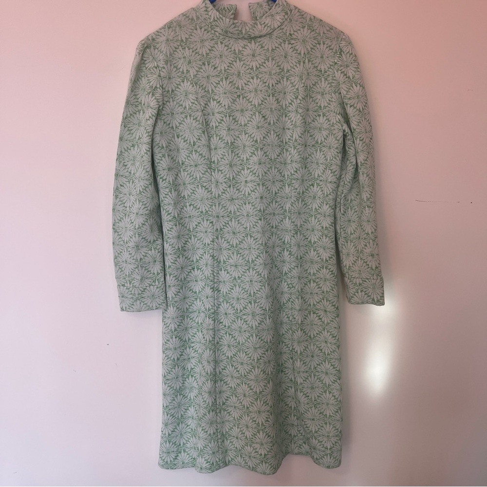 Vintage 70s green and white dress size M
